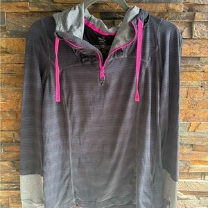 MPG Black and Gray Performance Hoodie with Pink Accents